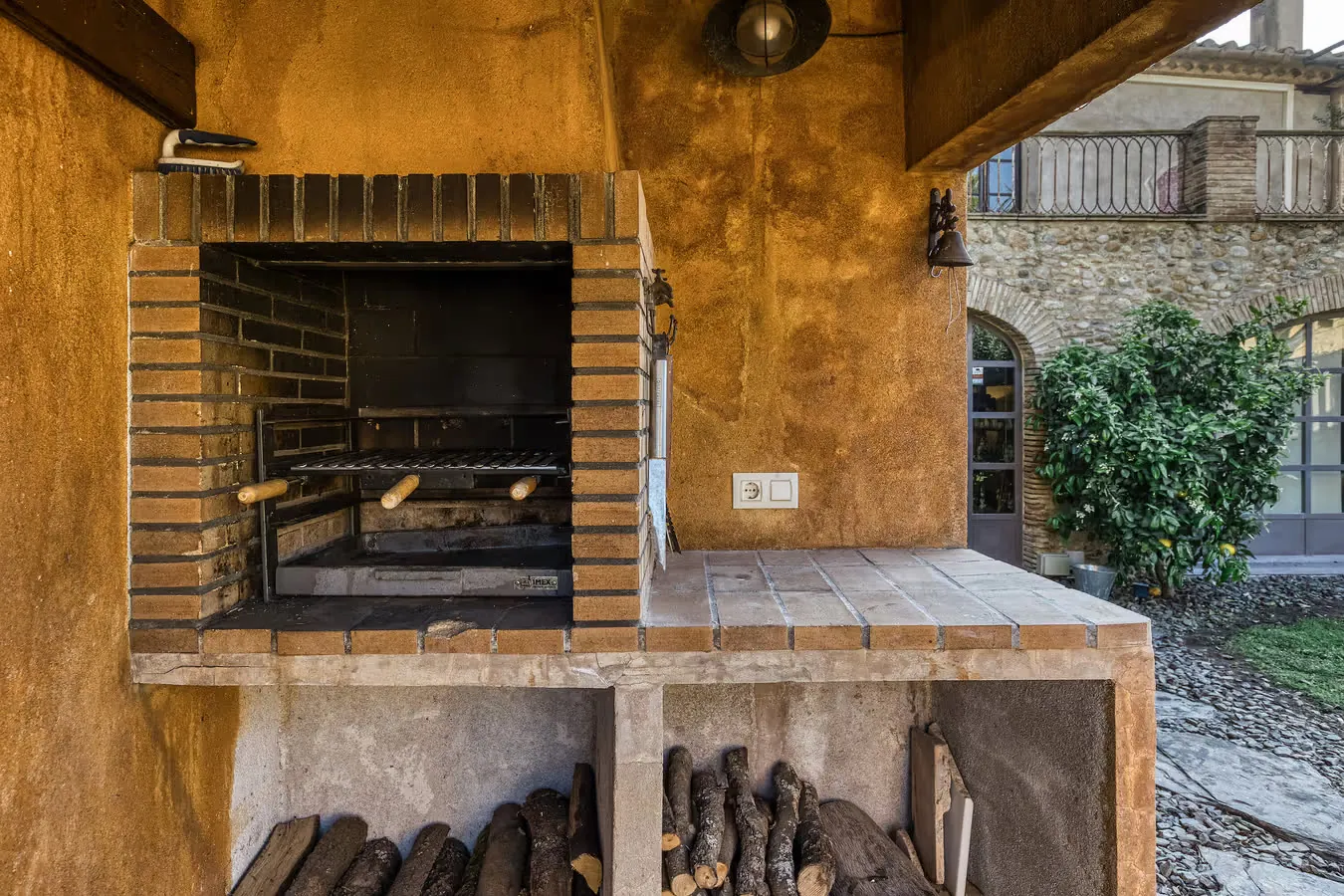 Traditional stone barbecue