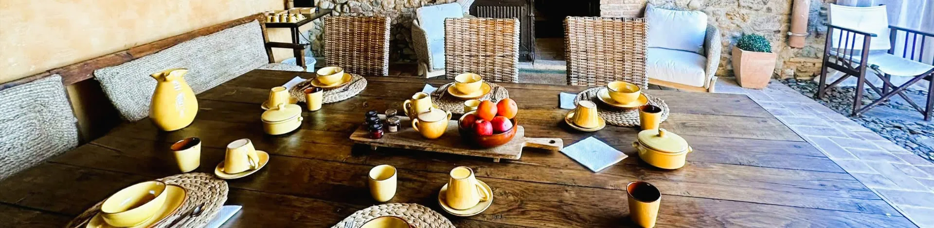 Porch set for breakfast