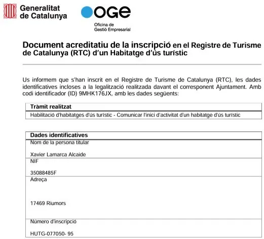 Tourist Dwelling Register (RTC)