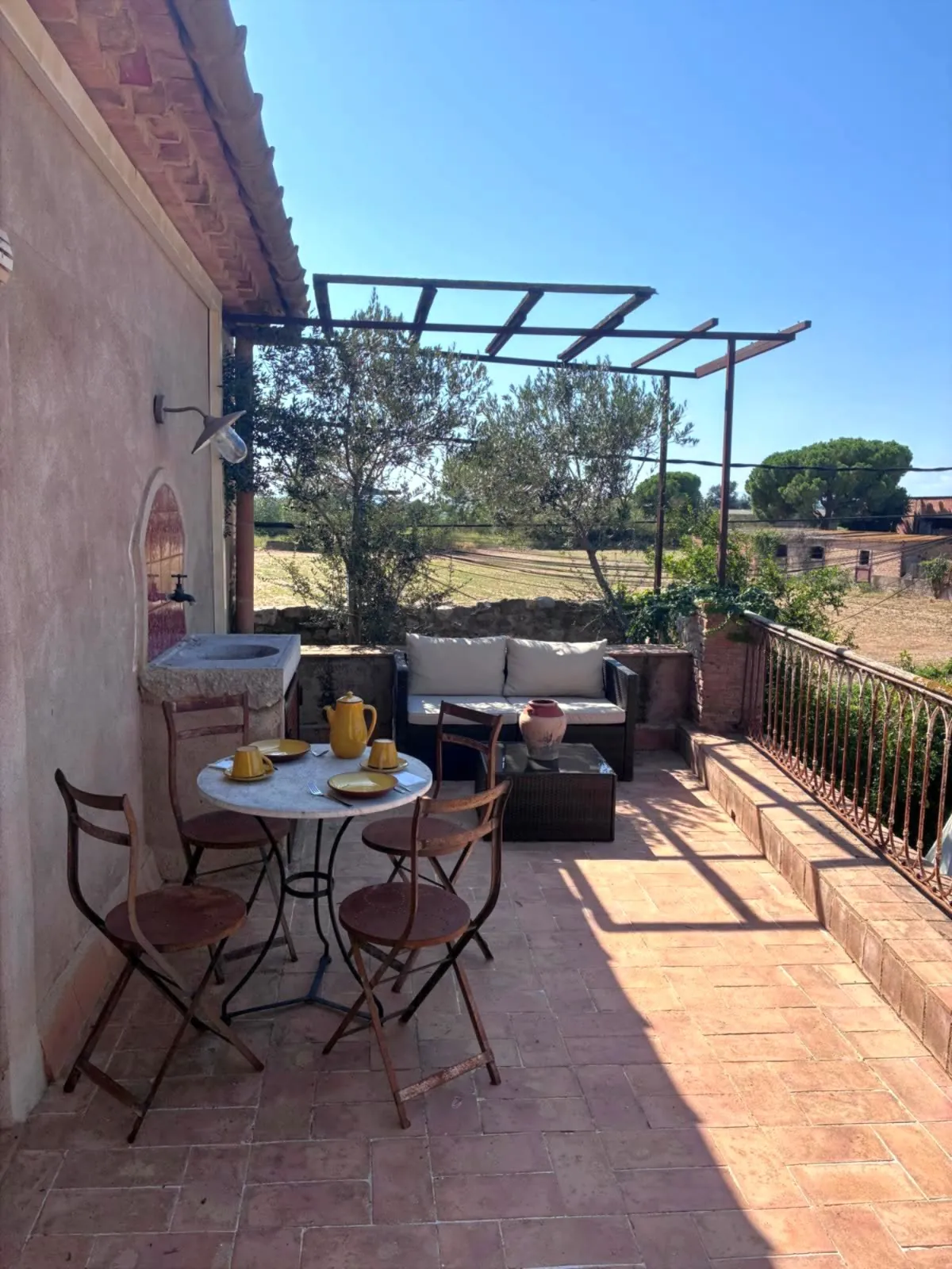 Upper terrace with countryside views